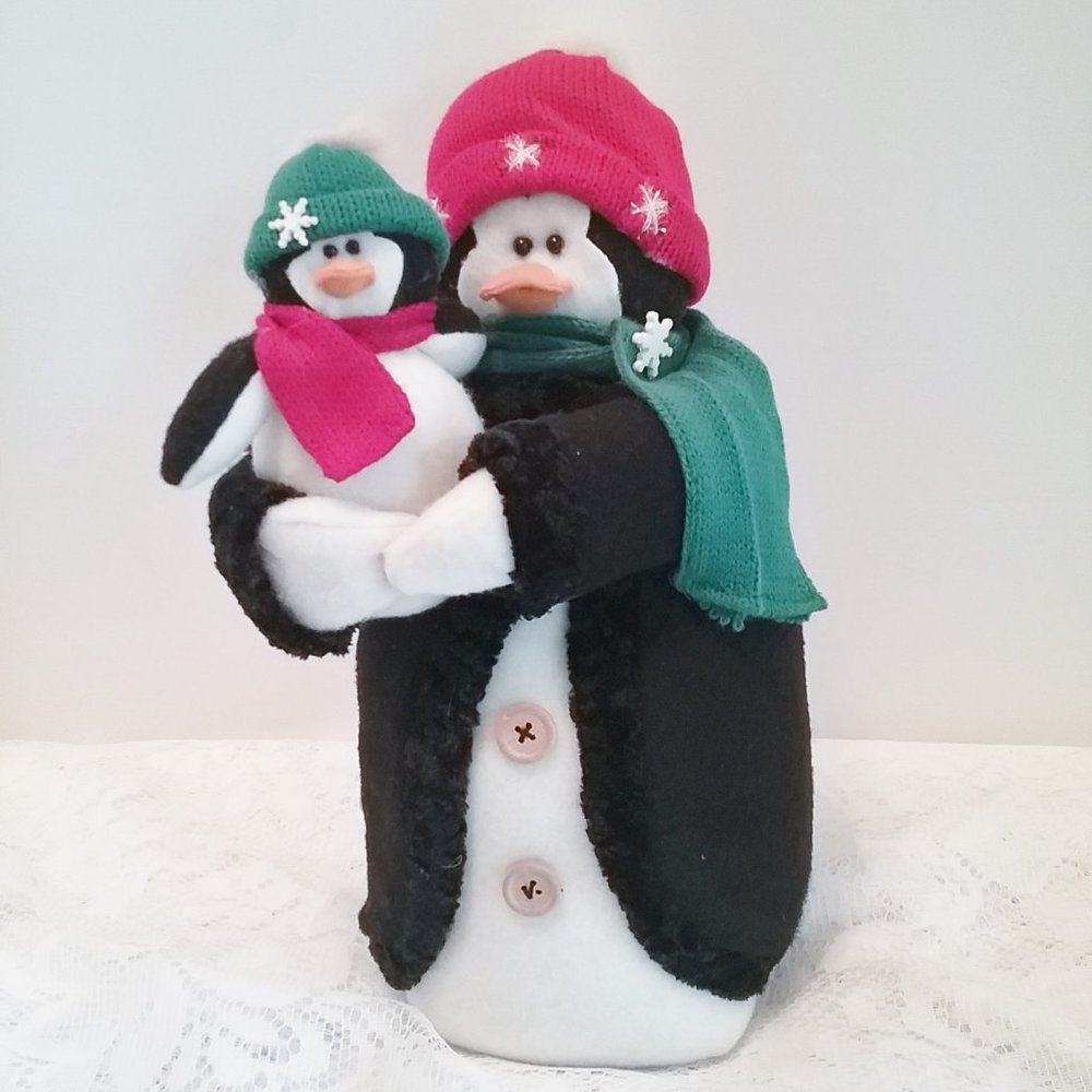 Penguin with red stocking cap